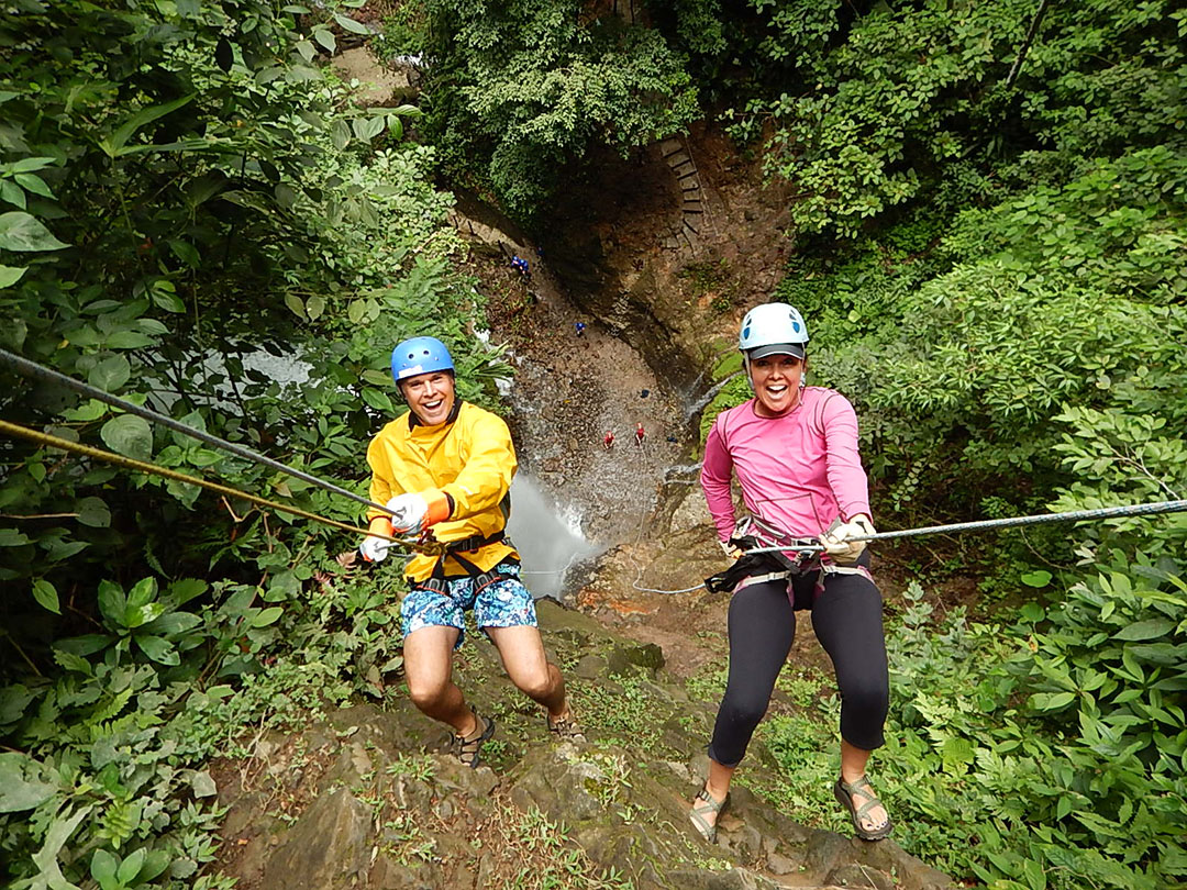 Waterfall rapelling