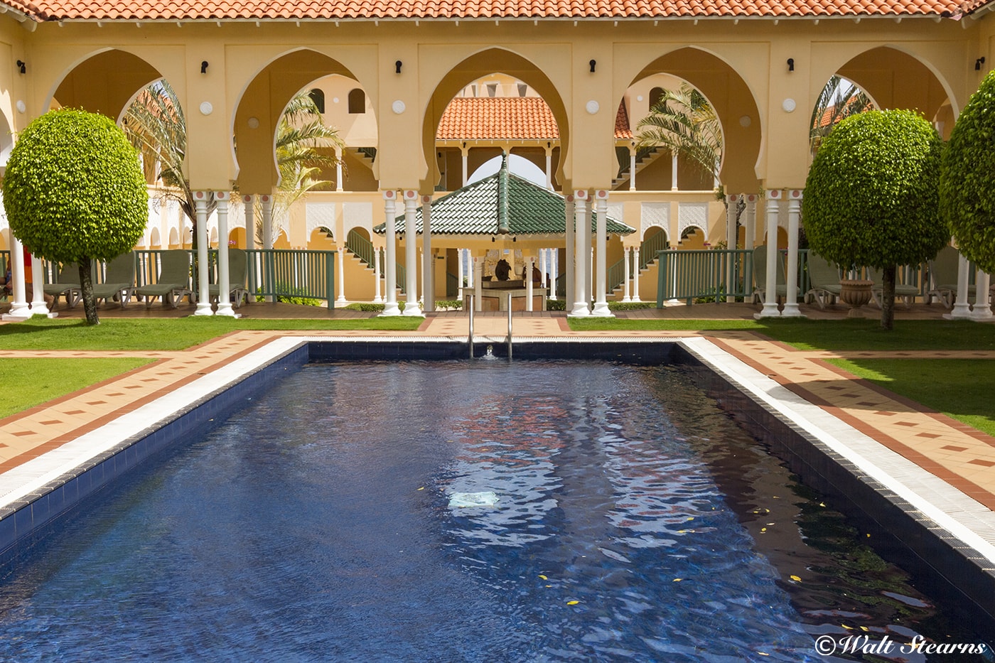 The courtyard pool at the Wellness Center is one of three at BodyHoliday. 