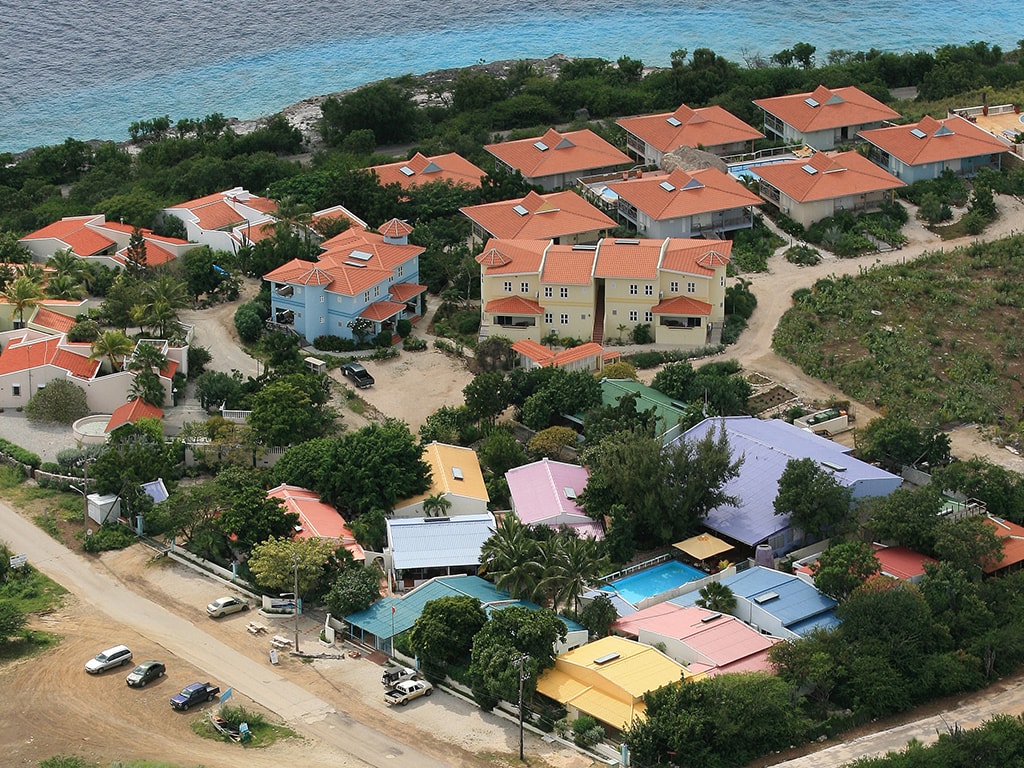 Aerial view of Caribbean Club Bonaire