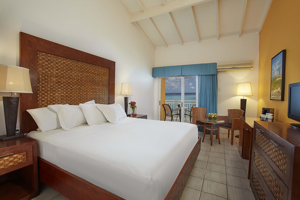 Rooms at Divi Flamingo have been upgraded and redecorated, and some units include conveniences such as kitchen facilities.