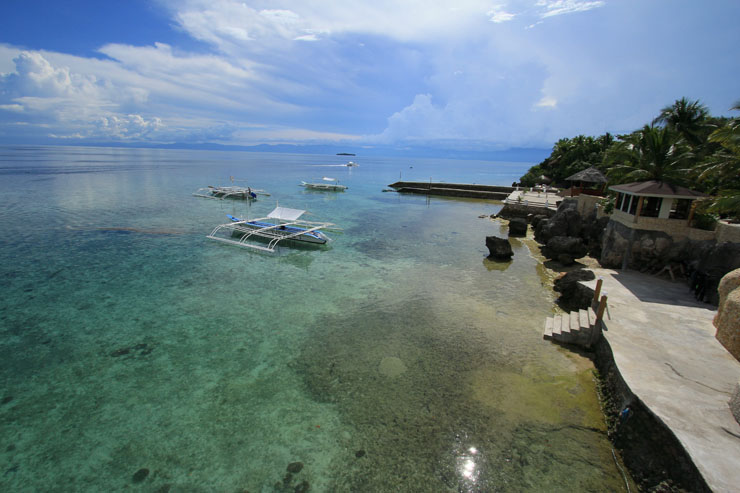 Pescador Island seen in a distance from Magic Island Dive Resort.