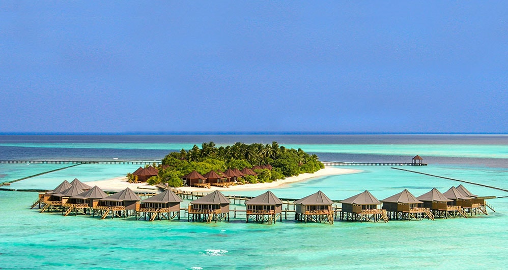 Resorts in the Maldives are often set on small private islands, and are surrounded by sandbars and shallow reefs.