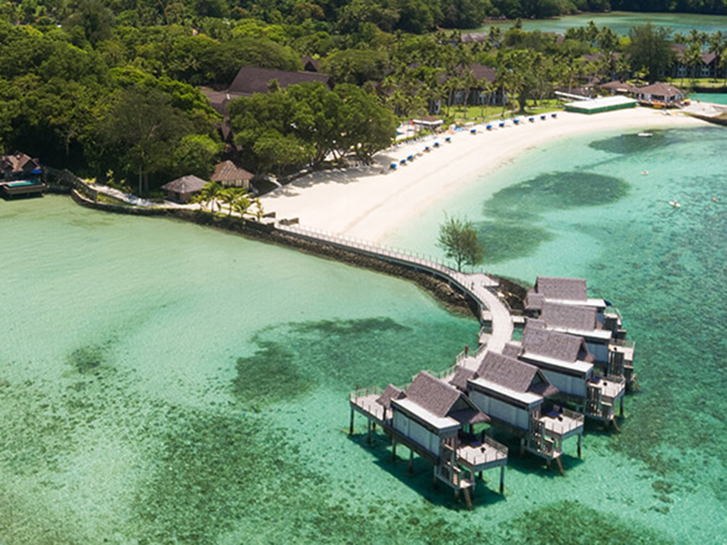 Overwater bungalows are a premium choice at Palau Pacific Resort. Overwater bungalows are a premium choice at Palau Pacific Resort.