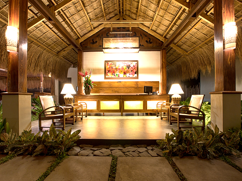 The resort's rooms and public areas showcase traditional materials and clean architectural elements.