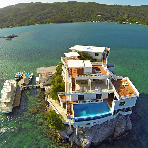 The rooms of the Villas at Dunbar Rock rise above the resort's namesake rock, creating what many have called a “liveaboard on land.”