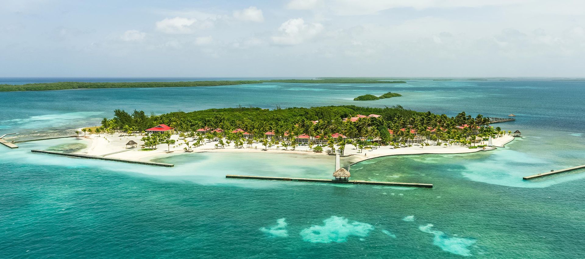 An aerial view of Turneffe Island Resort