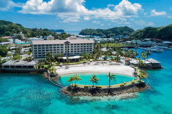 Guests at Palau Royal Resort have access to a private man-made beach and lagoon. Guests at Palau Royal Resort have access to a private man-made beach and lagoon.
