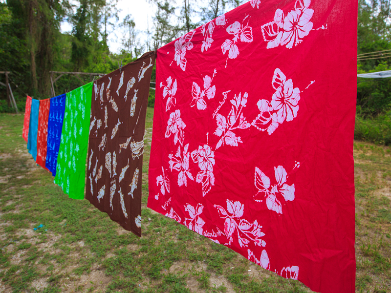 Hand-crafted Batik fabrics are a hallmark of Andros Island.