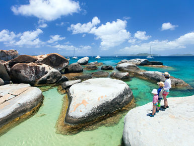 Famous shoreline rock formations of the Baths at Virgin Gorda