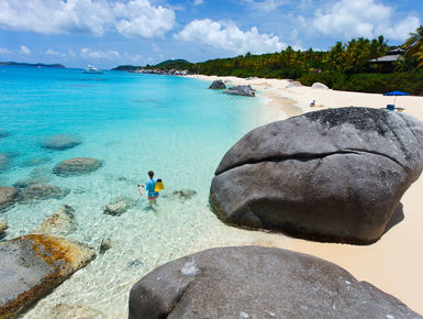 Famous shoreline rock formations of the Baths at Virgin Gorda